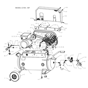 Main Diagram and Parts List for GT5B-30P-CRC  Jenny Compressor