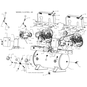 Main Diagram and Parts List for 2GT3B-60-SSC  Jenny Compressor