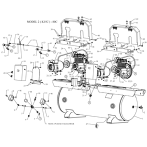 Main Diagram and Parts List for 2K15C-80C-SSC  Jenny Compressor