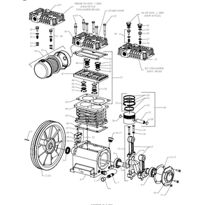 K/Ku Pump Diagram and Parts List for 2K15A-60-SSC  Jenny Compressor