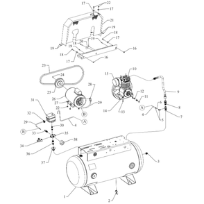 Main Diagram and Parts List for F12S-30UMS  Jenny Compressor