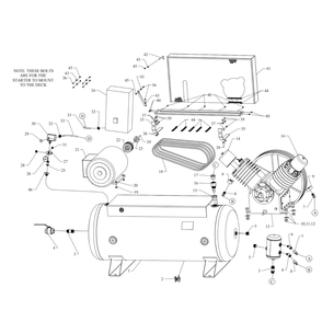 Main Diagram and Parts List for T25B-120-SSC  Jenny Compressor
