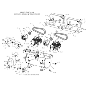 Main Diagram and Parts List for 2GC3A-60-SSC  Jenny Compressor