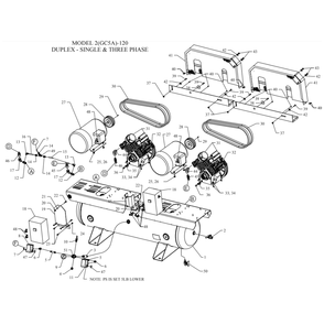 Main Diagram and Parts List for 2GC5A-120-SSC  Jenny Compressor