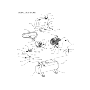 Main Diagram and Parts List for G3S-17UMS  Jenny Compressor