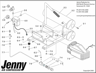 Part Location Diagram of 142-1003 Jenny Gauge-psi