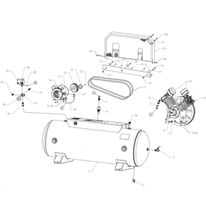 Main Diagram and Parts List for W3B-80-SSC  Jenny Compressor
