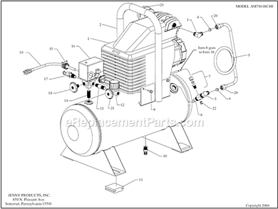 Part Location Diagram of 610-1401 Jenny Aftercooler-Elctrc