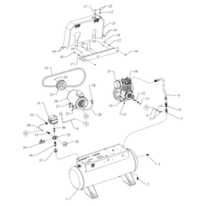Main Diagram and Parts List for F13S-17UMS  Jenny Compressor