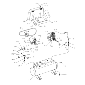 Main Diagram and Parts List for F12S-17UMS  Jenny Compressor