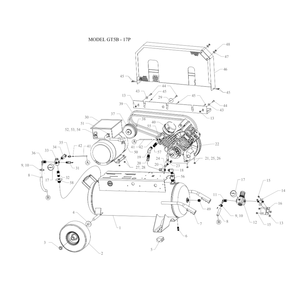 Main Diagram and Parts List for GT5B-17P-CRC  Jenny Compressor