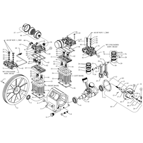 With Wu Pump Diagram and Parts List for 2W5C-80C-SSC  Jenny Compressor