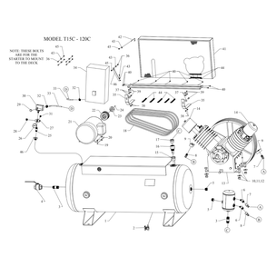 Main Diagram and Parts List for T15C-120C-SSC  Jenny Compressor