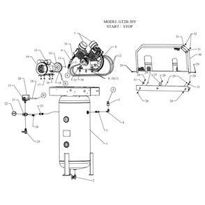Main Diagram and Parts List for GT2B-30V-SSC  Jenny Compressor