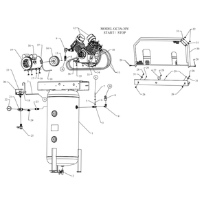 Main Diagram and Parts List for GC3A-30V-SSC  Jenny Compressor