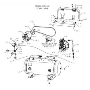 Main Diagram and Parts List for F12C-30C-SSC  Jenny Compressor
