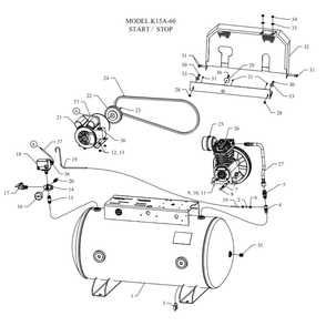 Main Diagram and Parts List for K15A-60-SSC  Jenny Compressor