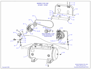 Page A Diagram and Parts List for F12C-30C  Jenny Compressor