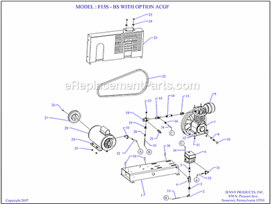Page A Diagram and Parts List for F13S-BS ACGF Jenny Compressor