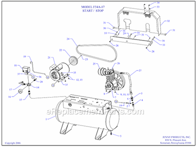 Page A Diagram and Parts List for F34A-17  Jenny Compressor