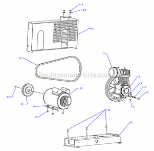 Page A Diagram and Parts List for F34A-B  Jenny Compressor