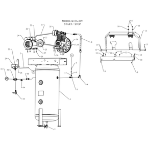 Main Diagram and Parts List for K15A-30V-SSC  Jenny Compressor