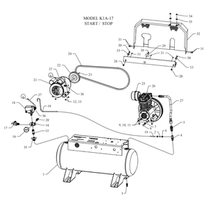Main Diagram and Parts List for K1A-17-SSC  Jenny Compressor