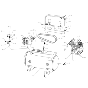 Main Diagram and Parts List for W3B-60-SSC  Jenny Compressor