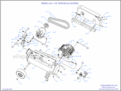 Page A Diagram and Parts List for G3A-17P-DCS  Jenny Compressor
