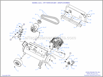 Page A Diagram and Parts List for G3A-17P-SSC  Jenny Compressor