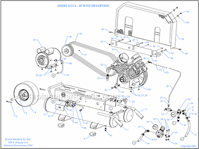 Page A Diagram and Parts List for G3A-8P-CRC-SW4  Jenny Compressor
