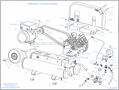 Part Location Diagram of 130-1089 Jenny Motor-5Hp
