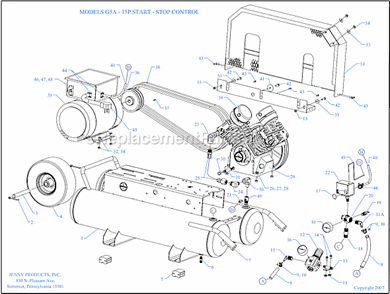 Page A Diagram and Parts List for G5A-15P-SSC  Jenny Compressor