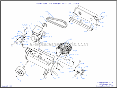 Page A Diagram and Parts List for G5A-17P-SSC  Jenny Compressor