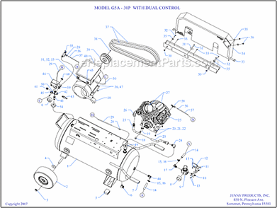 Part Location Diagram of 120-1190 Jenny Barb-Hose
