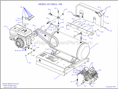 Page A Diagram and Parts List for GC11HGA-SM  Jenny Compressor