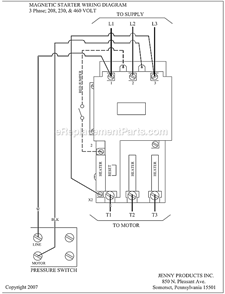 Page C Diagram and Parts List for GC3A-17  Jenny Compressor