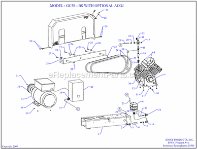 Page A Diagram and Parts List for GC5S-BS ACGJ Jenny Compressor