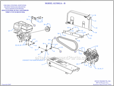 Page A Diagram and Parts List for GC8HGA-B  Jenny Compressor