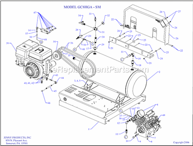 Page A Diagram and Parts List for GC8HGA-SM  Jenny Compressor