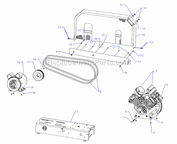 Page A Diagram and Parts List for GT2B-B  Jenny Compressor