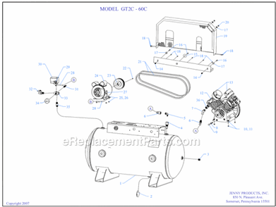 Part Location Diagram of 411-1066 Jenny Tank-Hrzntl