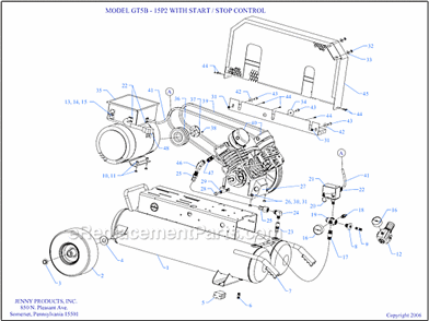 Page A Diagram and Parts List for GT5B-15P2-SSC  Jenny Compressor