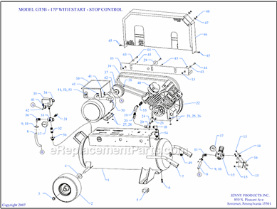 Page A Diagram and Parts List for GT5B-17P-SSC  Jenny Compressor