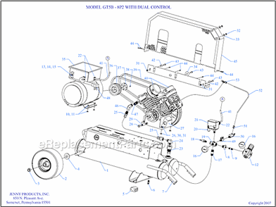 Page A Diagram and Parts List for GT5B-8P2-DCS  Jenny Compressor