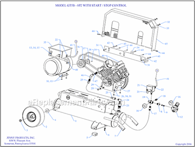 Page A Diagram and Parts List for GT5B-8P2-SSC  Jenny Compressor