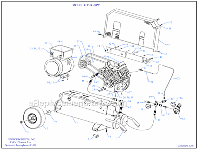 Page A Diagram and Parts List for GT5B-8P2  Jenny Compressor