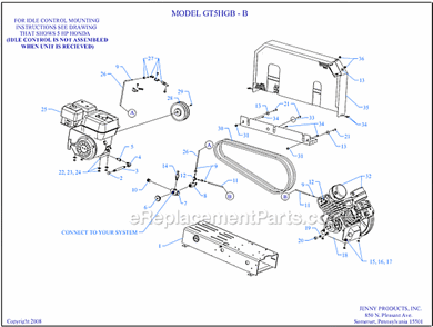 Part Location Diagram of 154-4L560 Jenny Belt-Vee