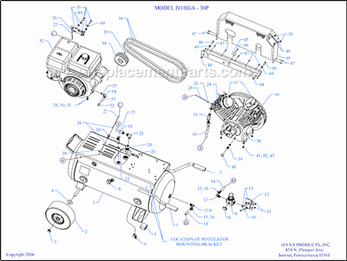 Part Location Diagram of 421-1552 Jenny Pump-Cmprsr