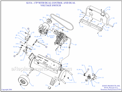 Page A Diagram and Parts List for K15A-17P-DCS-DVS  Jenny Compressor